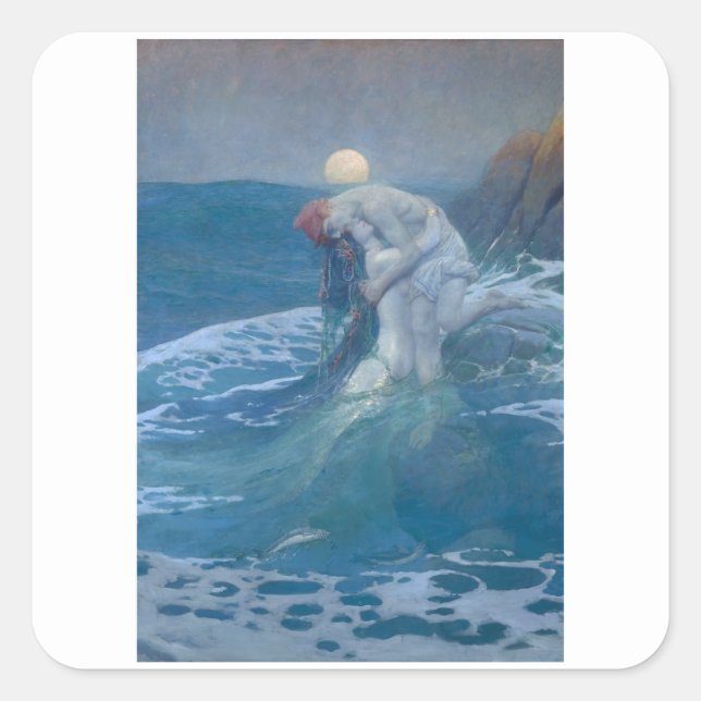 ADESIVO QUADRADO VESTIDO : A MERMAID : HOWARD PYLE (Frente)