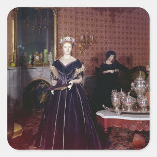 Adesivo Quadrado Vestido de bola de Mary Todd Lincoln