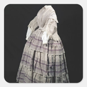Adesivo Quadrado Vestido de crinolina, 1850-60