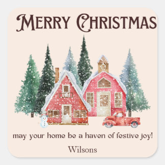 Adesivo Quadrado Vestido de melancia de Natal