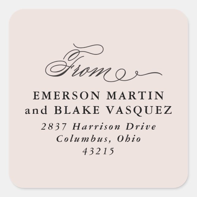 Adesivo Quadrado Vestido de regresso de casamento (Frente)