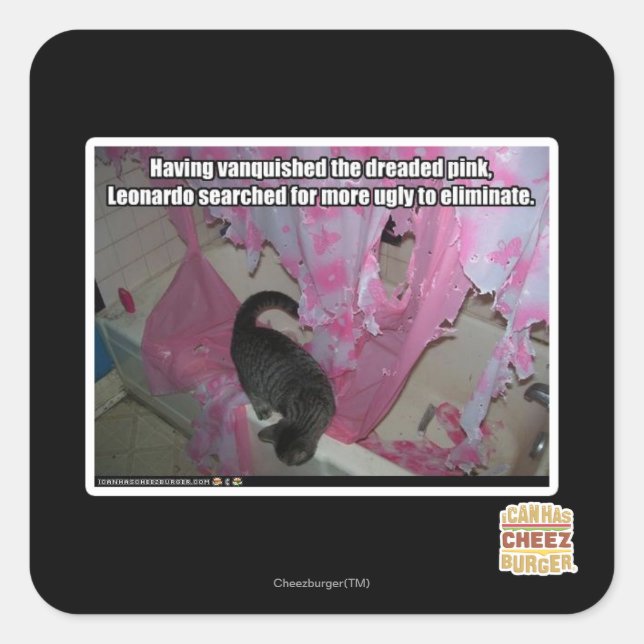 Adesivo Quadrado Vestido o pavoroso rosa (Frente)