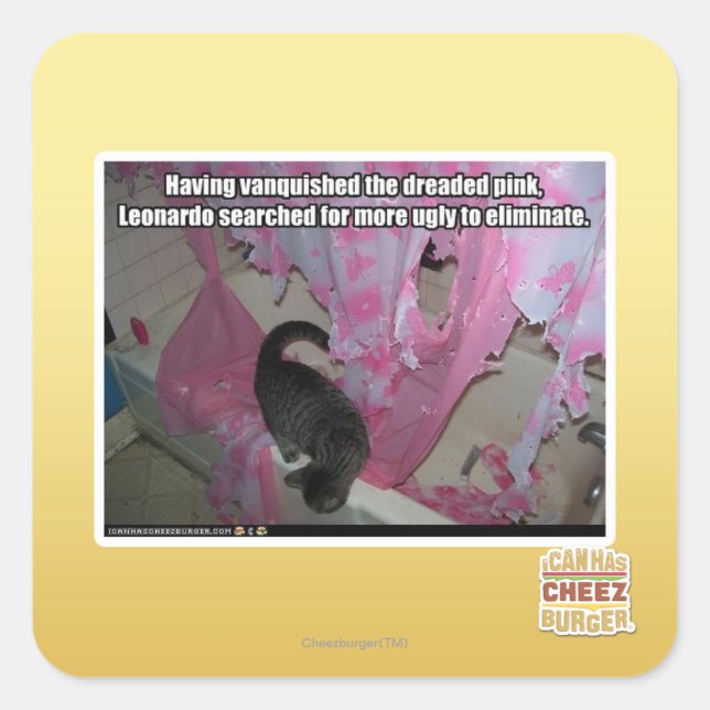 Adesivo Quadrado Vestido o pavoroso rosa (Frente)