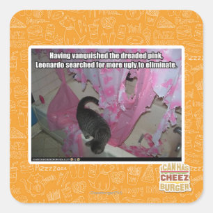 Adesivo Quadrado Vestido o pavoroso rosa