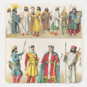 Adesivo Quadrado Vestido persa, de "do der Voelker Trachten", 1864