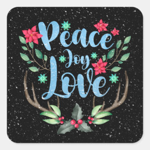 Adesivo Quadrado Vestidos de Natal nos Flocos de Neve