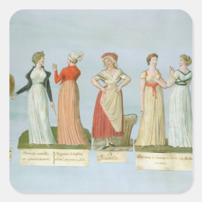 Adesivo Quadrado Vestidos e figurinos em voga (Frente)