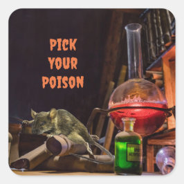 Adesivo Quadrado Vestígios De Halloween, Escolha Seu Veneno