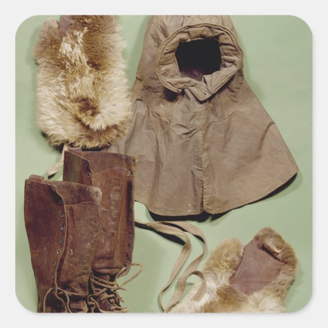 Adesivo Quadrado Vestuário de Scott usado na Antártida (Frente)