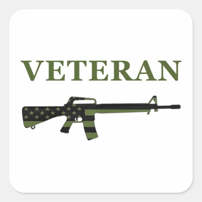 Adesivo Quadrado Veteran M16 Sticker Subduzido (Frente)