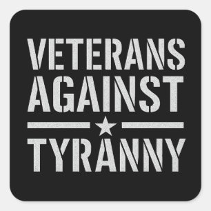 Adesivo Quadrado Veteranos Contra Tirania – Resistência ao Estêncil
