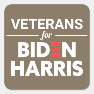 Adesivo Quadrado Veteranos para Biden Harris Texto personalizado ca