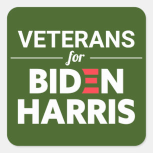 Adesivo Quadrado Veteranos para Biden Harris Texto Personalizado Ve