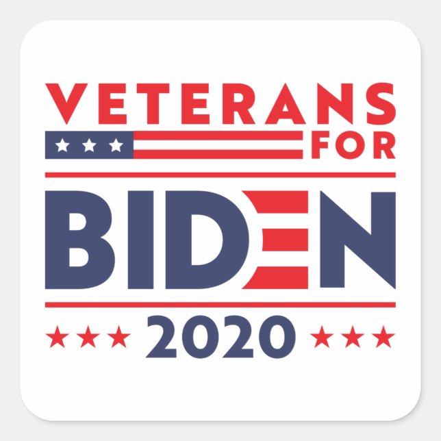 ADESIVO QUADRADO VETERANOS PARA O BIDEN 2020 (Frente)