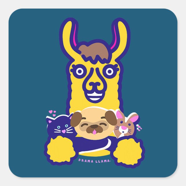 Adesivo Quadrado Veterinário Animal Que Adora Cão (Frente)