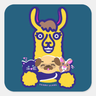 Adesivo Quadrado Veterinário Animal Que Adora Cão