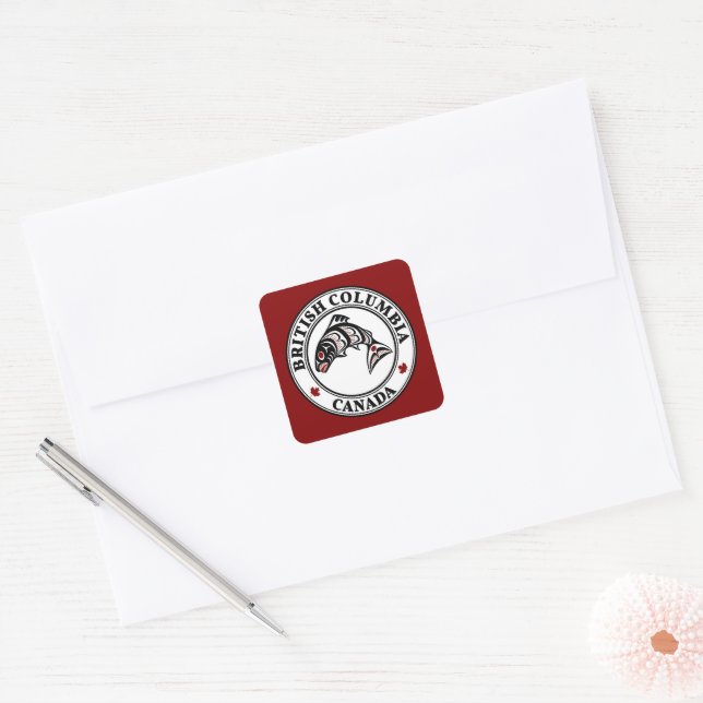 Adesivo Quadrado Vetor de Arte Negra Negra Nativa Americana (Envelope)