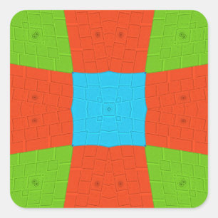 Adesivo Quadrado Vetor étnico colorido europeu maravilhoso