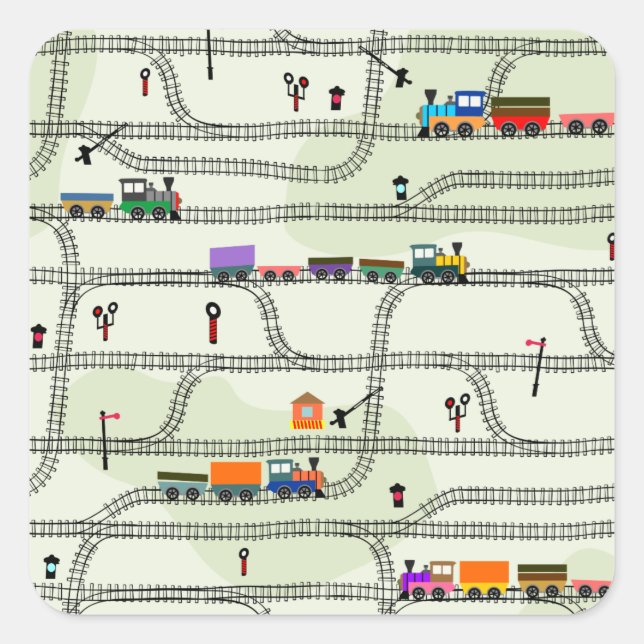 Adesivo Quadrado Via férrea (Frente)