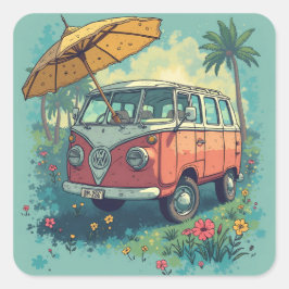 Adesivo Quadrado viagem casal