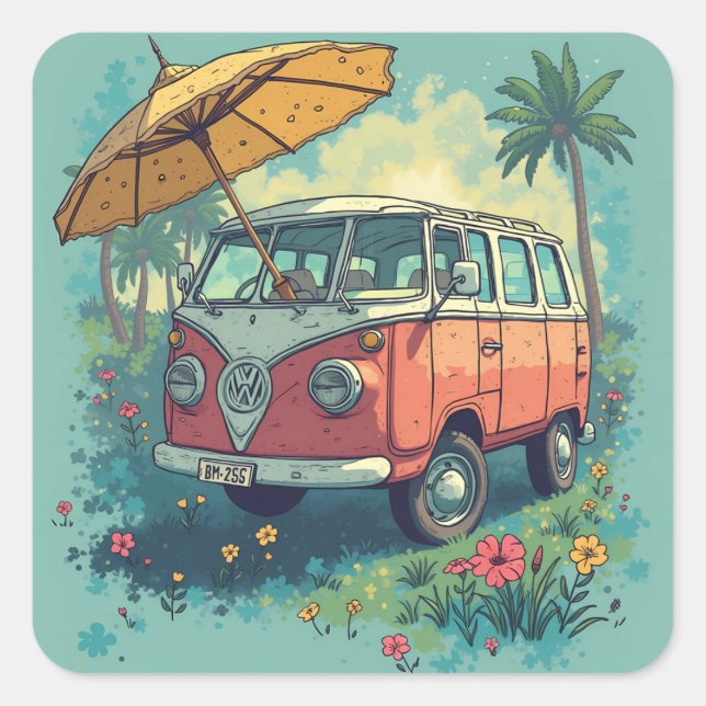 Adesivo Quadrado viagem casal (Frente)