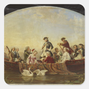 Adesivo Quadrado Viagem de Barcos em Rheinsberg