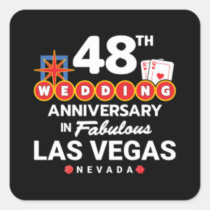 Adesivo Quadrado Viagem de Casal de Aniversário de 48 Anos de Casam