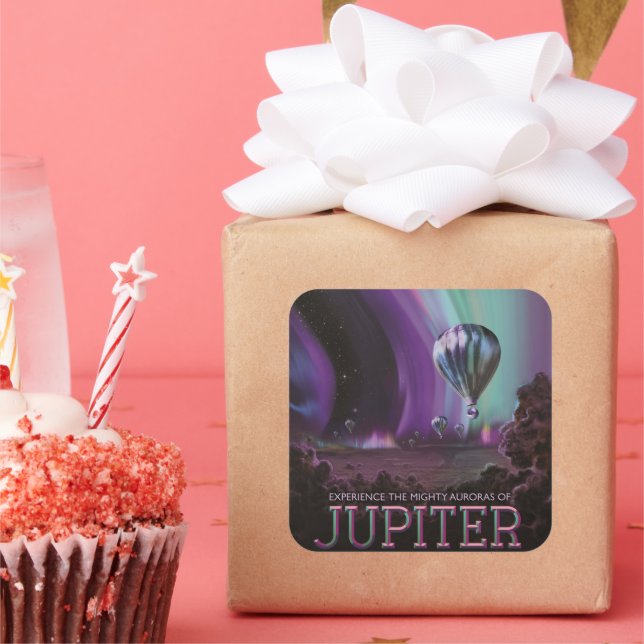 Adesivo Quadrado Viagem de Júpiter por Auroras Pesadas do Balão de  (Festa)