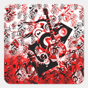 Adesivo Quadrado Viagem de Music-Red_