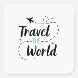 Adesivo Quadrado Viagem do World Sticker