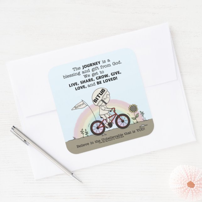 Adesivo Quadrado Viagem é um presente (Envelope)