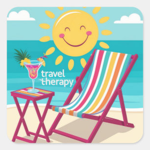 Adesivo Quadrado Viagem Therapy Viagem Stickers Beach Bliss