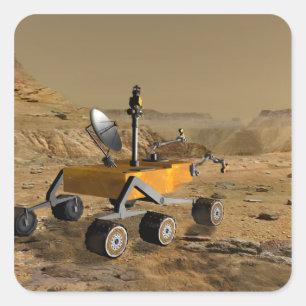 Adesivo Quadrado Viagens do Laboratório de Ciência Mars perto de um