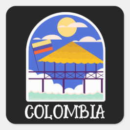 Adesivo Quadrado Viagens vintage Colômbia