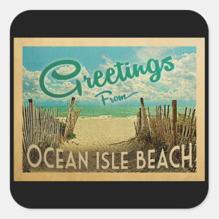 Adesivo Quadrado Viagens vintage de praia de Ocean Isle
