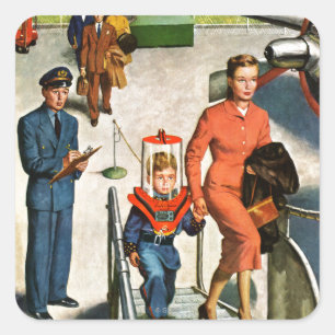 Adesivo Quadrado Viajante do espaço