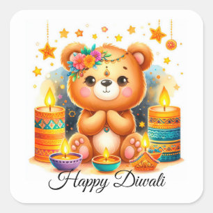 Adesivo Quadrado Vibrações de Diwali