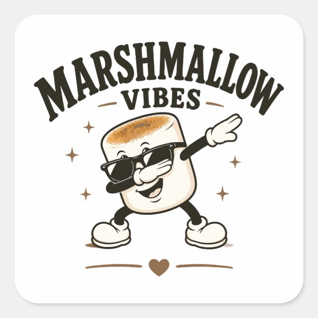 Adesivo Quadrado Vibrações de marshmallow (Frente)