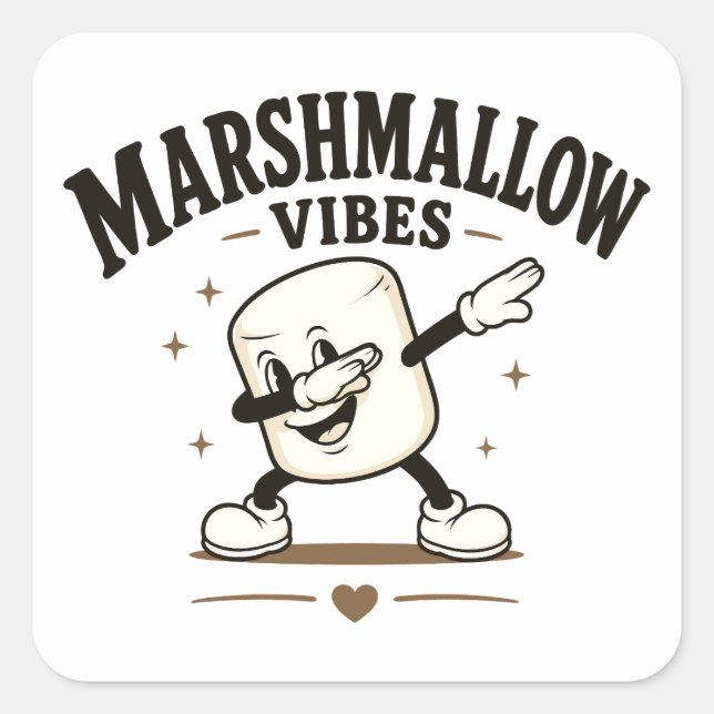 Adesivo Quadrado Vibrações de marshmallow (Frente)