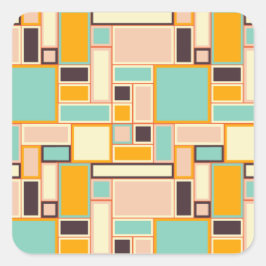 Adesivo Quadrado Vibrant abstract pattern with rectangles