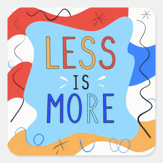 Adesivo Quadrado Vibrant "Less Is More" Abstract Graphic (Frente)