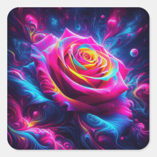 Adesivo Quadrado Vibrant Neon Rosa
