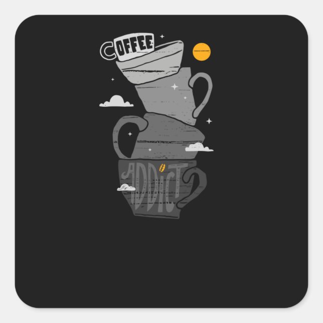 Adesivo Quadrado Viciado em café (Frente)