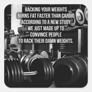 Adesivo Quadrado Viciado em Gym - Rack Seus Pesos!