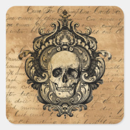 Adesivo Quadrado Viciante gótico-de-cabeça-dura-halloween