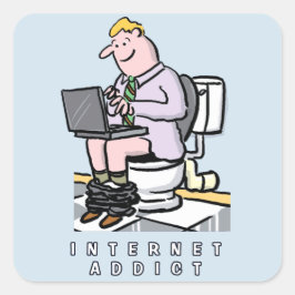 Adesivo Quadrado Vício de computadores, Internet e Mídia Social
