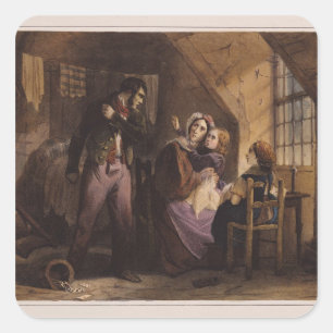 Adesivo Quadrado Vício e virtude: Miséria