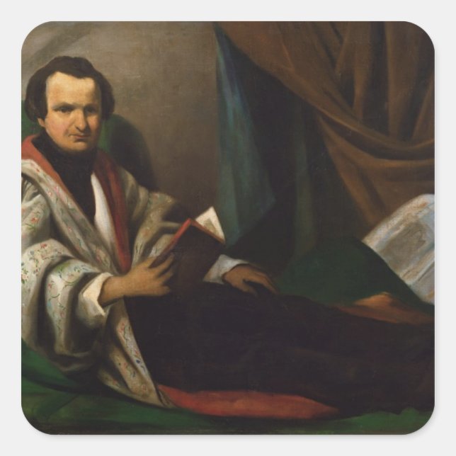 Adesivo Quadrado Victor Hugo no divan, c.1830-40 (Frente)