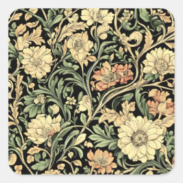 Adesivo Quadrado Victorian-style floral pattern 