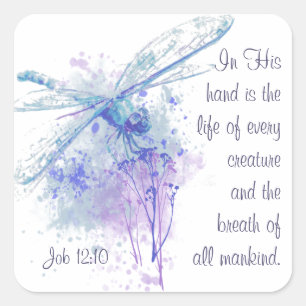 Adesivo Quadrado Vida da escritura do 12:10 do trabalho de cada